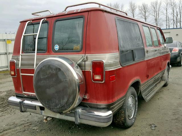 2B6HB23Y1JK128469 - 1988 DODGE RAM VAN B2 RED photo 4