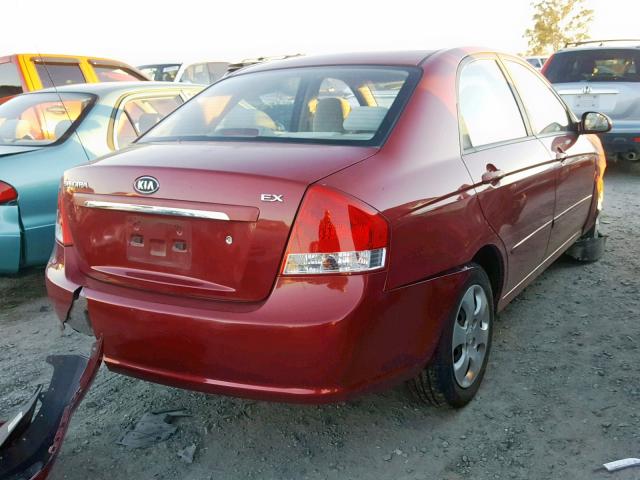 KNAFE122185578572 - 2008 KIA SPECTRA EX RED photo 4