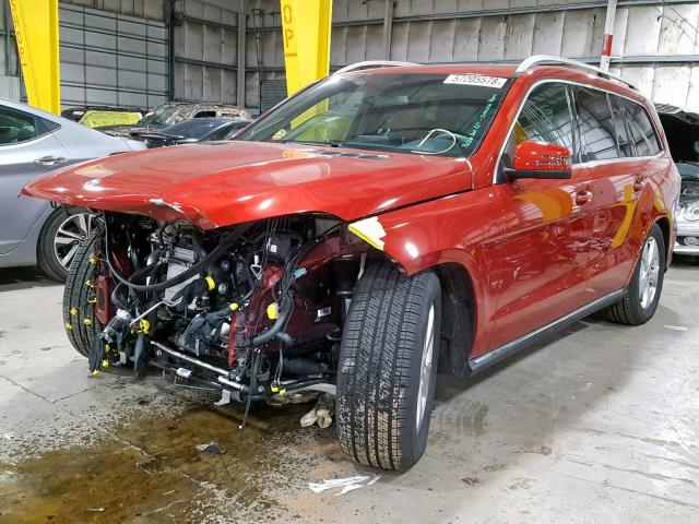 4JGDF6EE8JB121738 - 2018 MERCEDES-BENZ GLS 450 4M RED photo 2