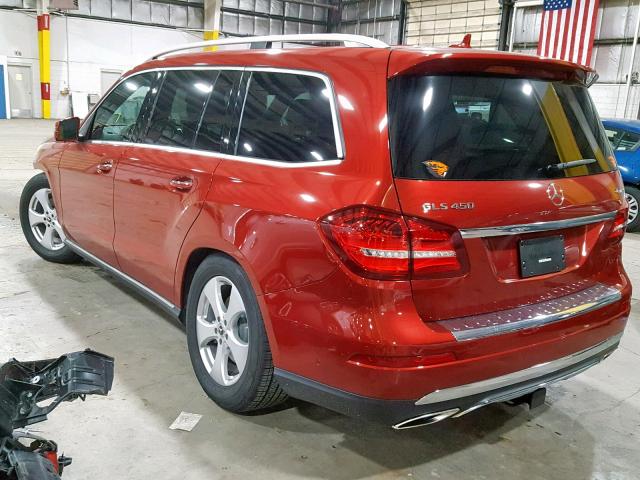 4JGDF6EE8JB121738 - 2018 MERCEDES-BENZ GLS 450 4M RED photo 3