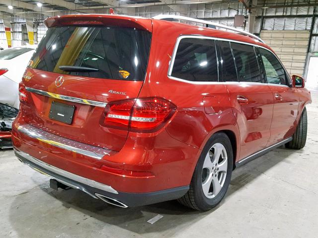 4JGDF6EE8JB121738 - 2018 MERCEDES-BENZ GLS 450 4M RED photo 4