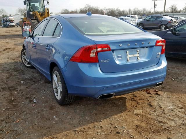 YV1612TKXF2360433 - 2015 VOLVO S60 PREMIE BLUE photo 3