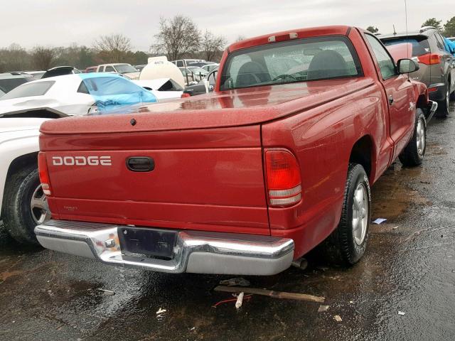 1B7FL26X3XS154394 - 1999 DODGE DAKOTA MAROON photo 4