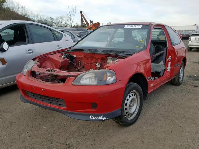 2HGEJ6341TH108763 - 1996 HONDA CIVIC DX RED photo 2