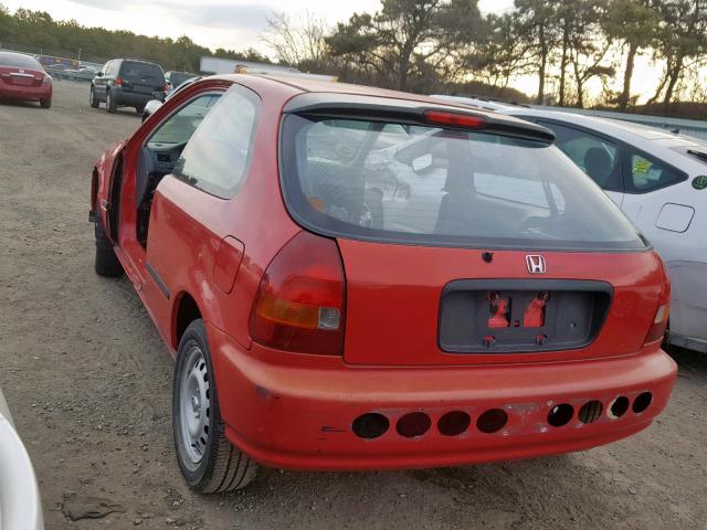 2HGEJ6341TH108763 - 1996 HONDA CIVIC DX RED photo 3