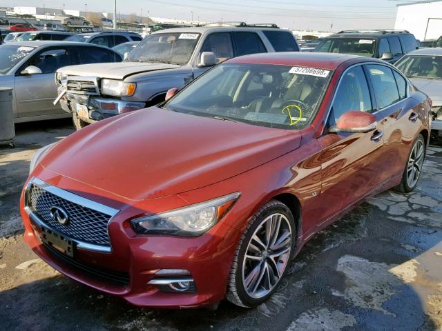 JN1BV7AR8EM705521 - 2014 INFINITI Q50 BASE RED photo 2