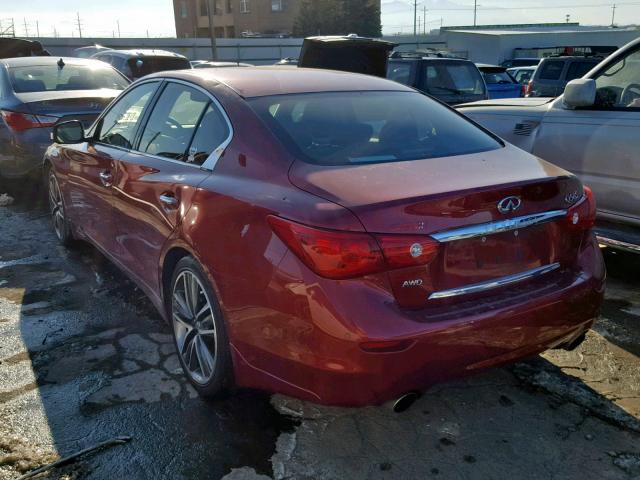 JN1BV7AR8EM705521 - 2014 INFINITI Q50 BASE RED photo 3