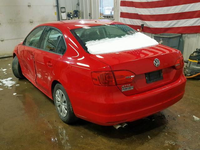 3VW2K7AJ9EM220788 - 2014 VOLKSWAGEN JETTA BASE 红色 照片 3