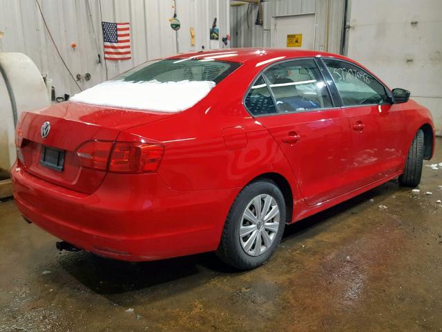 3VW2K7AJ9EM220788 - 2014 VOLKSWAGEN JETTA BASE 红色 照片 4