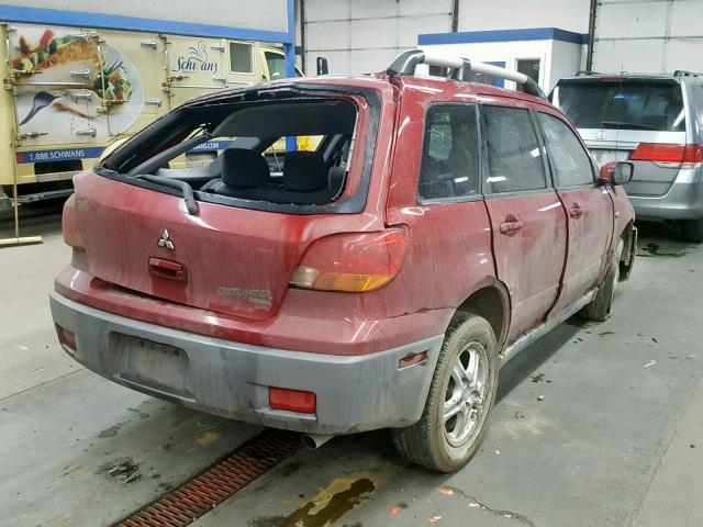 JA4LZ31G33U609672 - 2003 MITSUBISHI OUTLANDER RED photo 4