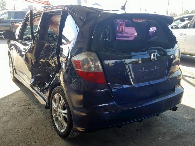 JHMGE8G43AC020216 - 2010 HONDA FIT SPORT BLUE photo 3