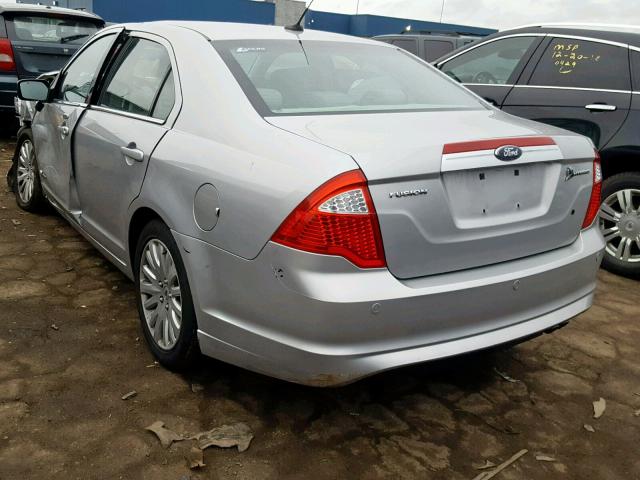 3FADP0L36AR137809 - 2010 FORD FUSION HYB SILVER photo 3