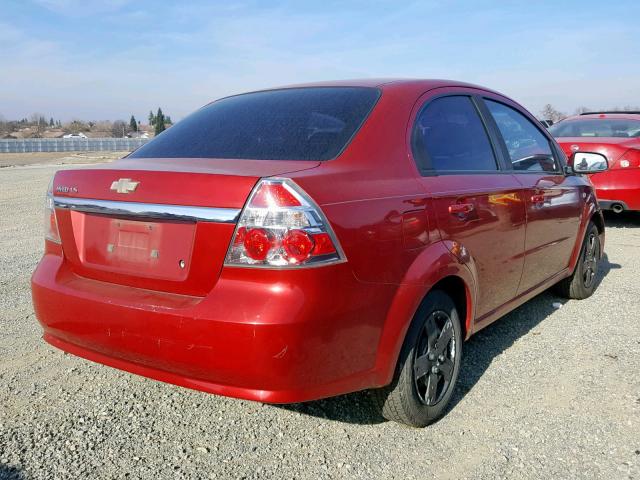 KL1TD56628B098630 - 2008 CHEVROLET AVEO BASE წითელი ფოტო 4