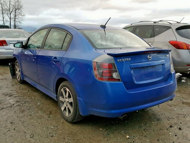 3N1AB6AP1CL623408 - 2012 NISSAN SENTRA 2.0 BLUE photo 3