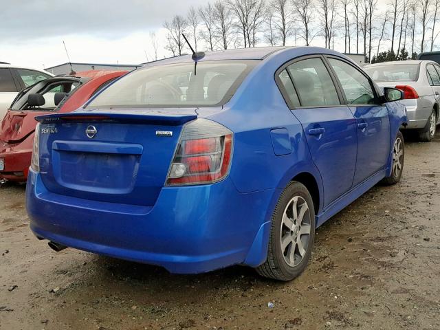 3N1AB6AP1CL623408 - 2012 NISSAN SENTRA 2.0 BLUE photo 4