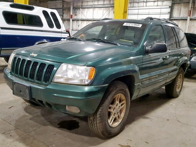 1J4GW68N9XC784858 - 1999 JEEP GRAND CHER GREEN photo 2