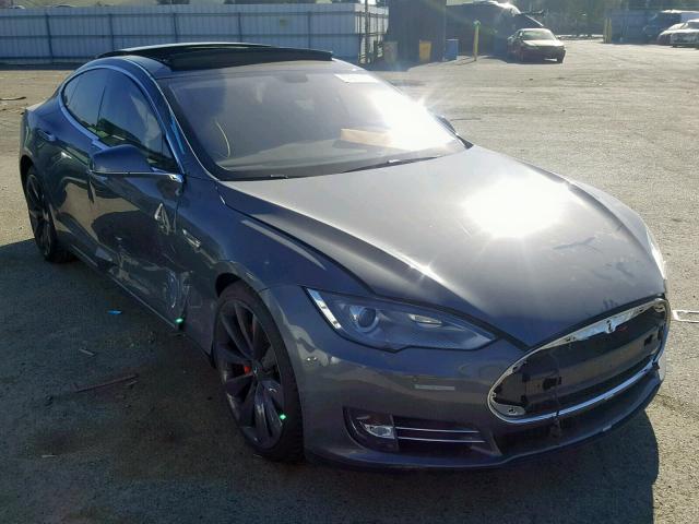 5YJSA1H1XEFP32282 - 2014 TESLA MODEL S GRAY photo 1