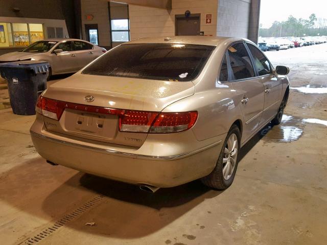 KMHFC46F88A251404 - 2008 HYUNDAI AZERA SE TAN photo 4