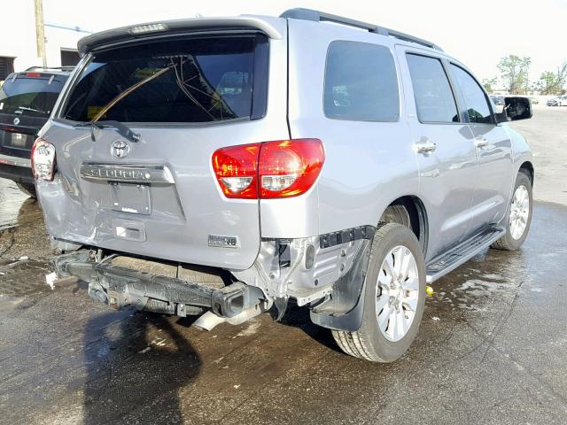 5TDKY5G11DS046436 - 2013 TOYOTA SEQUOIA LI SILVER photo 4