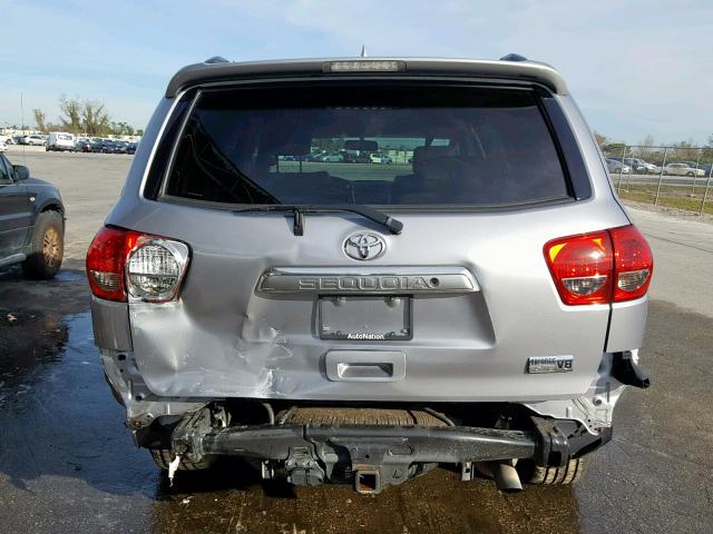 5TDKY5G11DS046436 - 2013 TOYOTA SEQUOIA LI SILVER photo 9