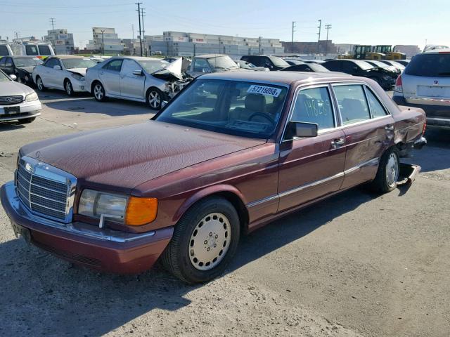 WDBCA35E5MA590579 - 1991 MERCEDES-BENZ 420 SEL RED photo 2