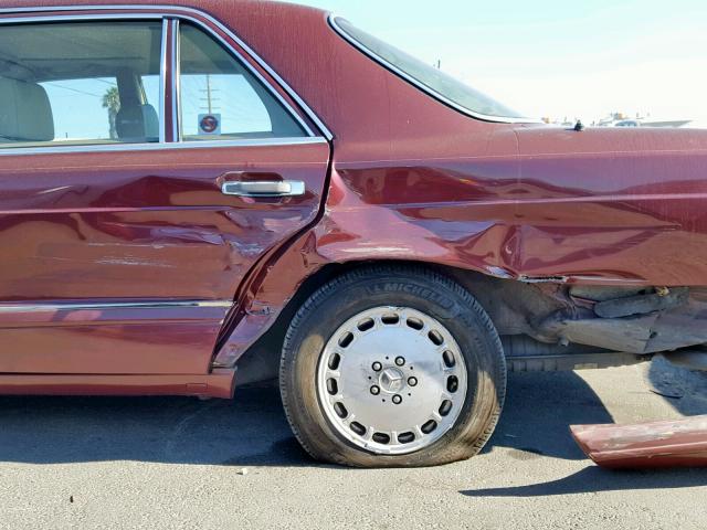 WDBCA35E5MA590579 - 1991 MERCEDES-BENZ 420 SEL RED photo 9