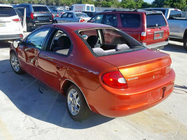 1B3ES46C91D289965 - 2001 DODGE NEON SE ORANGE photo 3