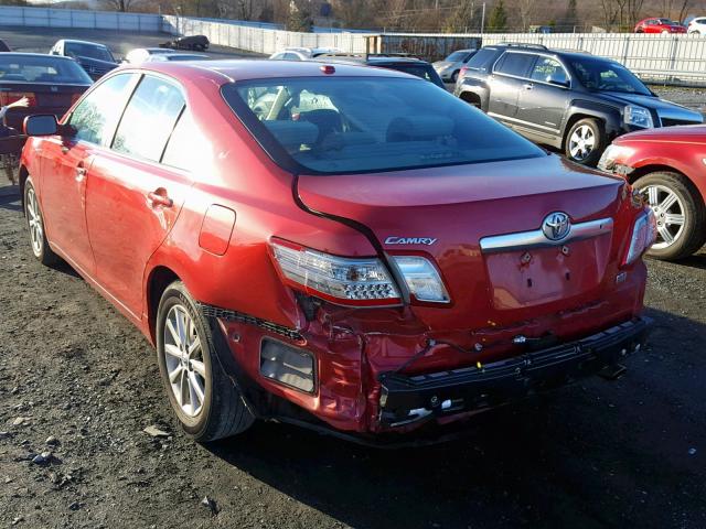 4T1BB3EK3BU137665 - 2011 TOYOTA CAMRY HYBR RED photo 3