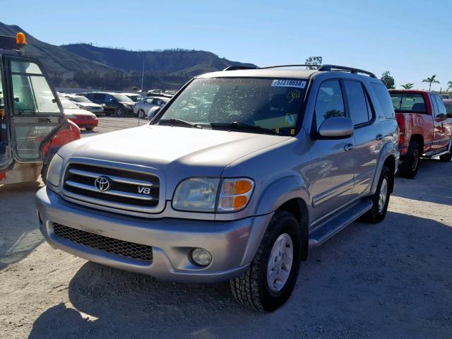 5TDZT38A02S093986 - 2002 TOYOTA SEQUOIA LI SILVER photo 2