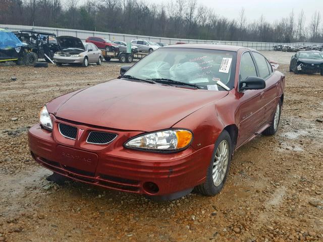 1G2NF52E8YC502117 - 2000 PONTIAC GRAND AM S BURGUNDY photo 2