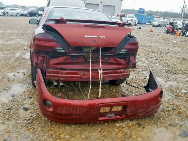 1G2NF52E8YC502117 - 2000 PONTIAC GRAND AM S BURGUNDY photo 9