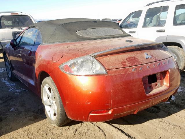 4A3AL25F28E004700 - 2008 MITSUBISHI ECLIPSE SP RED photo 3