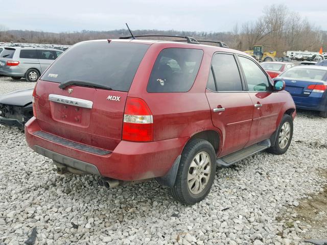 2HNYD18663H500762 - 2003 ACURA MDX TOURIN MAROON photo 4