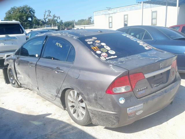 2HGFA16999H513597 - 2009 HONDA CIVIC EXL GRAY photo 3