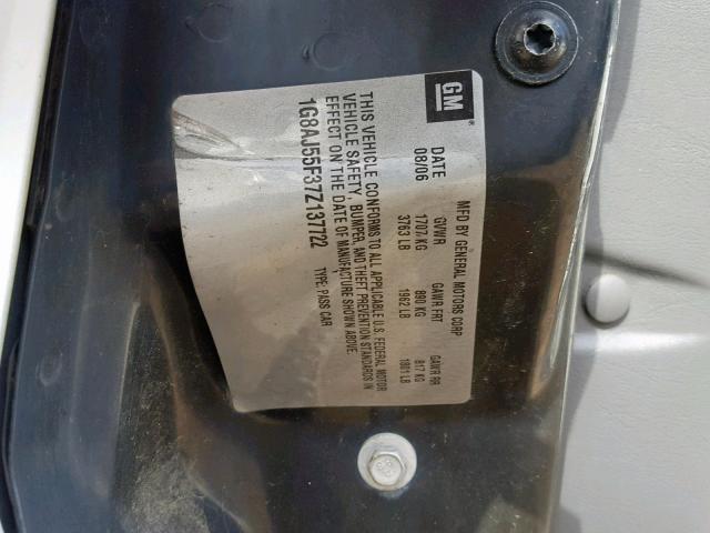 1G8AJ55F37Z137722 - 2007 SATURN ION LEVEL WHITE photo 10