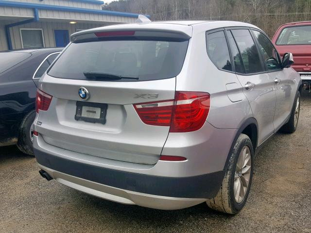 5UXWX9C55D0D02294 - 2013 BMW X3 XDRIVE2 SILVER photo 4