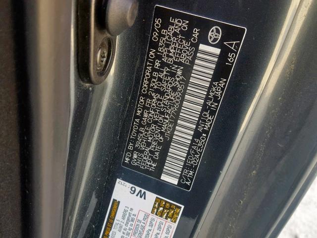 JTKDE177960093517 - 2006 TOYOTA SCION TC 灰色 照片 10