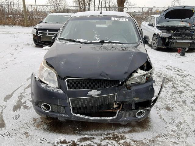 KL1TX65E69B361760 - 2009 CHEVROLET AVEO LT BLACK photo 9