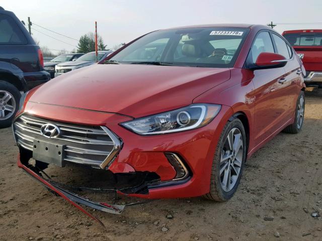 5NPD84LF6HH067167 - 2017 HYUNDAI ELANTRA RED photo 2