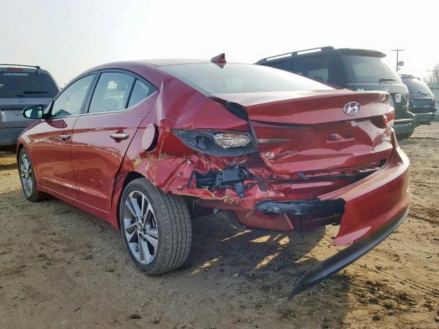 5NPD84LF6HH067167 - 2017 HYUNDAI ELANTRA RED photo 3