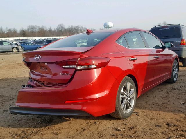 5NPD84LF6HH067167 - 2017 HYUNDAI ELANTRA RED photo 4