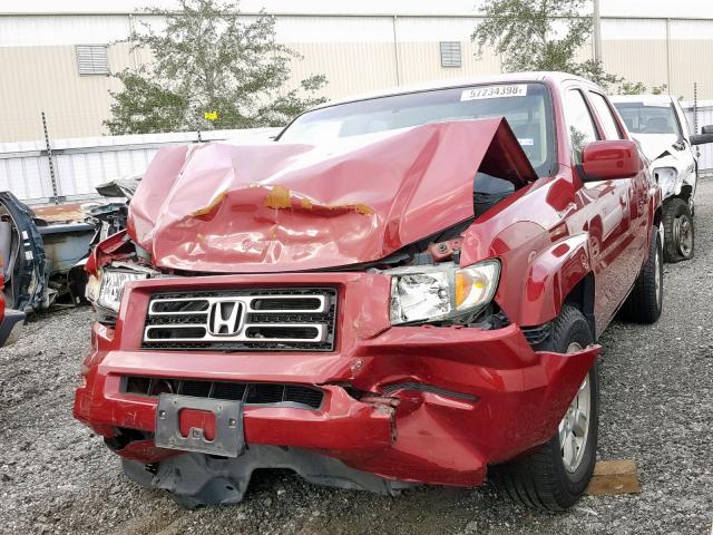 2HJYK16456H565437 - 2006 HONDA RIDGELINE MAROON photo 2