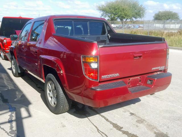 2HJYK16456H565437 - 2006 HONDA RIDGELINE MAROON photo 3