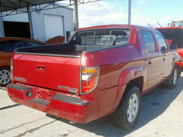 2HJYK16456H565437 - 2006 HONDA RIDGELINE MAROON photo 4