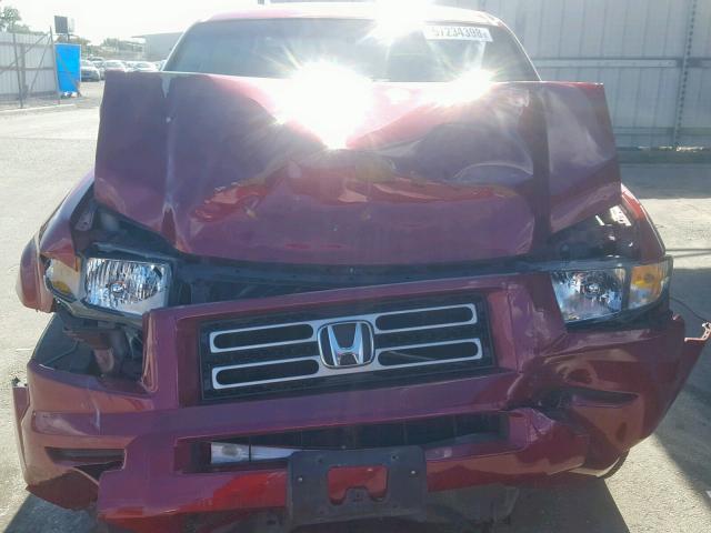 2HJYK16456H565437 - 2006 HONDA RIDGELINE MAROON photo 7