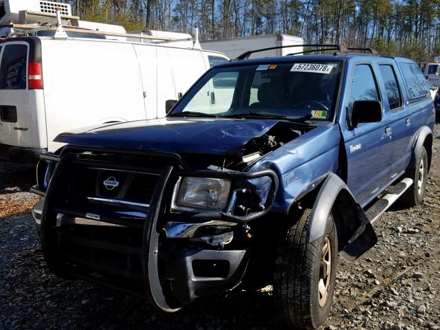 1N6ED27T2YC305920 - 2000 NISSAN FRONTIER C BLUE photo 2