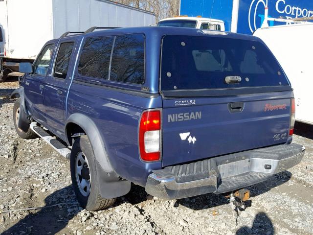 1N6ED27T2YC305920 - 2000 NISSAN FRONTIER C BLUE photo 3