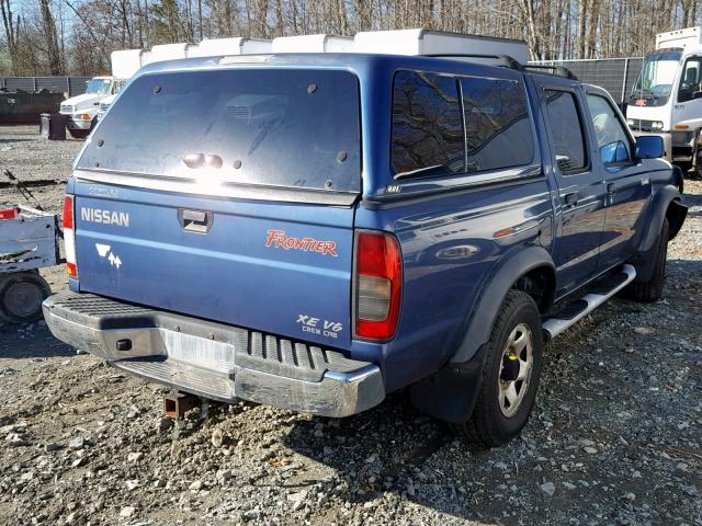 1N6ED27T2YC305920 - 2000 NISSAN FRONTIER C BLUE photo 4