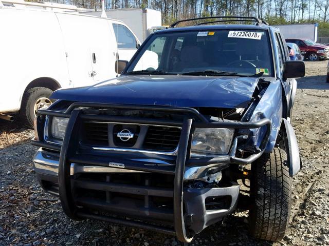 1N6ED27T2YC305920 - 2000 NISSAN FRONTIER C BLUE photo 9