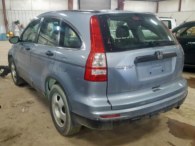 5J6RE4H37BL005089 - 2011 HONDA CR-V LX BLUE photo 3